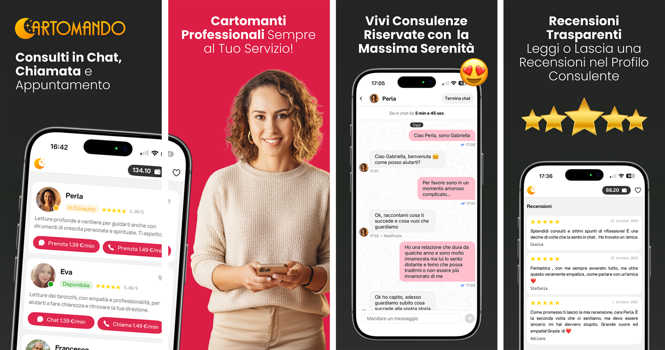 cartomanzia in chat e chiamata, scarica l'app cartomando, cartomanti professionali