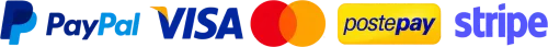 PayPal, Visa, Mastercard, PostePay