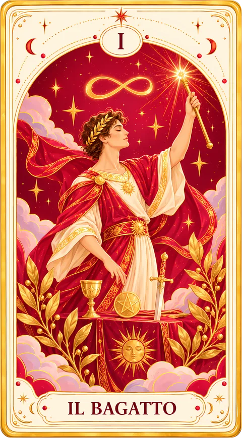 Il Bagatto, Arcano Maggiore I dei tarocchi illustrati Cartomando