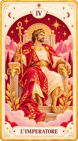 L'Imperatore, Arcano Maggiore IV dei tarocchi illustrati Cartomando