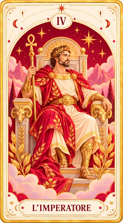 L'Imperatore, Arcano Maggiore IV dei tarocchi illustrati Cartomando