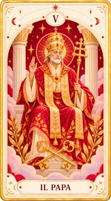 Il Papa, Arcano Maggiore V dei tarocchi illustrati Cartomando