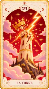 La Torre, Arcano Maggiore XVI dei tarocchi illustrati Cartomando