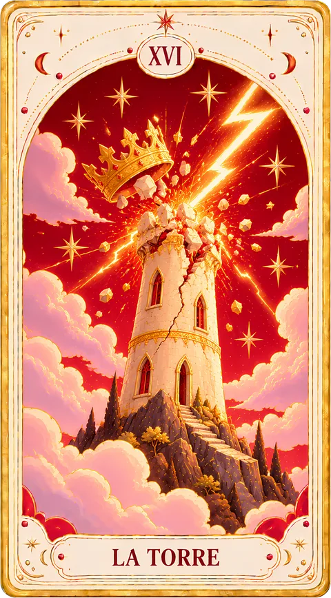 La Torre, Arcano Maggiore XVI dei tarocchi illustrati Cartomando