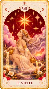Le Stelle, Arcano Maggiore XVII dei tarocchi illustrati Cartomando