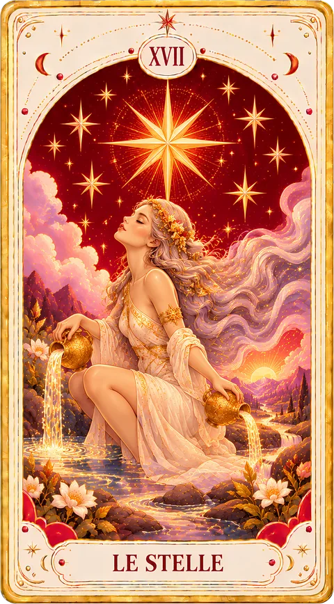 Le Stelle, Arcano Maggiore XVII dei tarocchi illustrati Cartomando