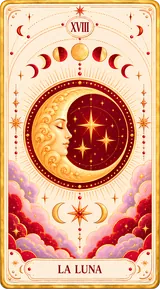 La Luna, Arcano Maggiore XVIII dei tarocchi illustrati Cartomando
