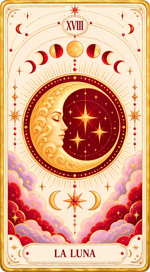 La Luna, Arcano Maggiore XVIII dei tarocchi illustrati Cartomando